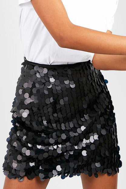 Stijlvolle Dames Glitter Pailletten Mini Rok