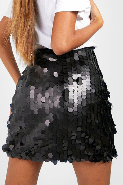Stijlvolle Dames Glitter Pailletten Mini Rok