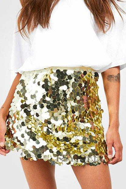 Stijlvolle Dames Glitter Pailletten Mini Rok