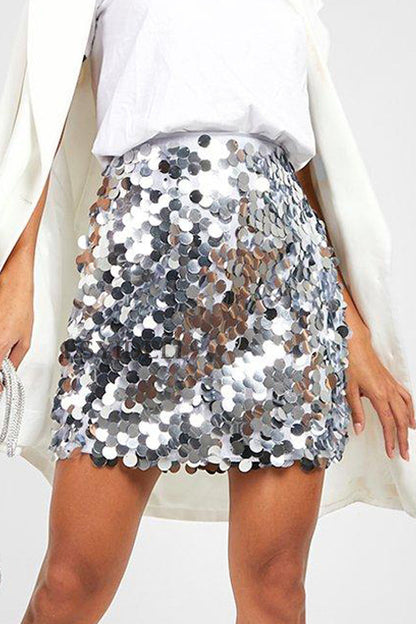 Stijlvolle Dames Glitter Pailletten Mini Rok
