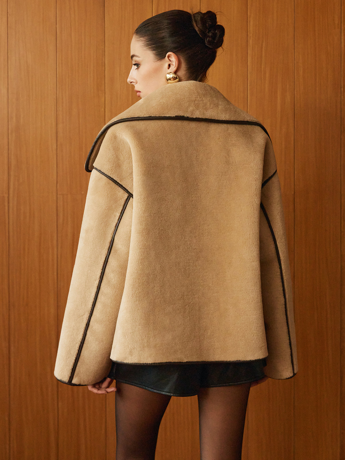 Dames Oversized Fleece Winterjas met Grote Kraag en Knopen