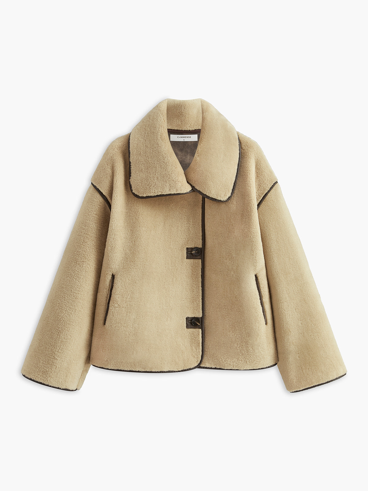 Dames Oversized Fleece Winterjas met Grote Kraag en Knopen