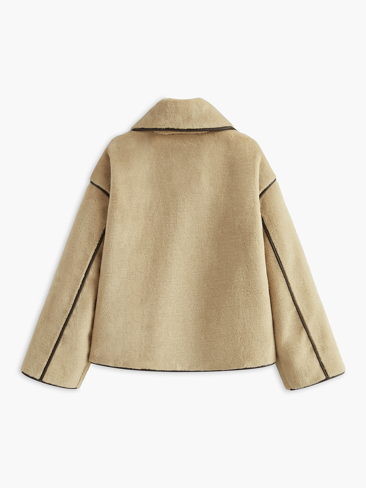 Dames Oversized Fleece Winterjas met Grote Kraag en Knopen