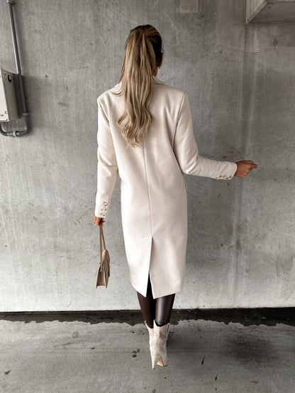 Luxe Dames Trenchcoat Winterjas met Dubbele Knopen