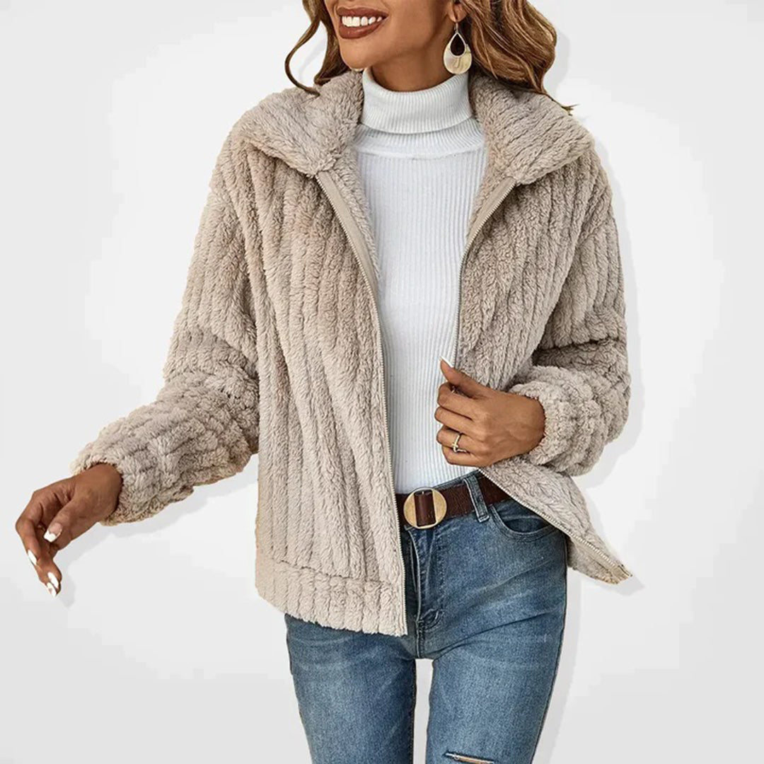 Warm Fleece Vest for Women with Zipper and Stand-Up Collar