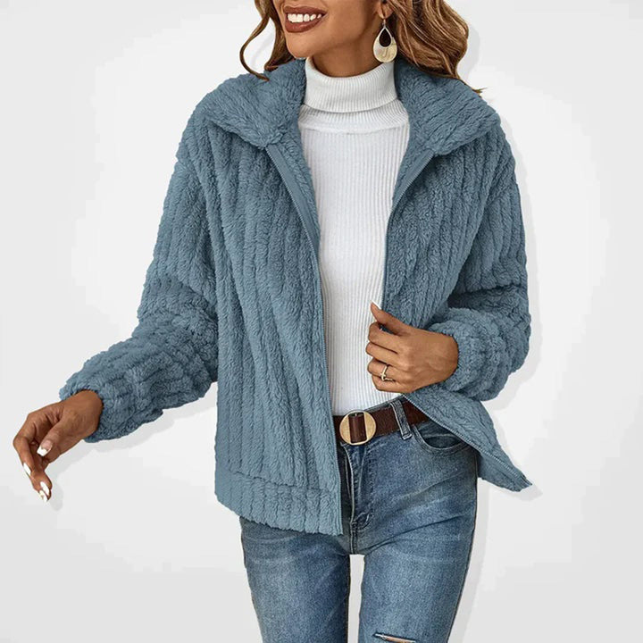 Warm Fleece Vest for Women with Zipper and Stand-Up Collar