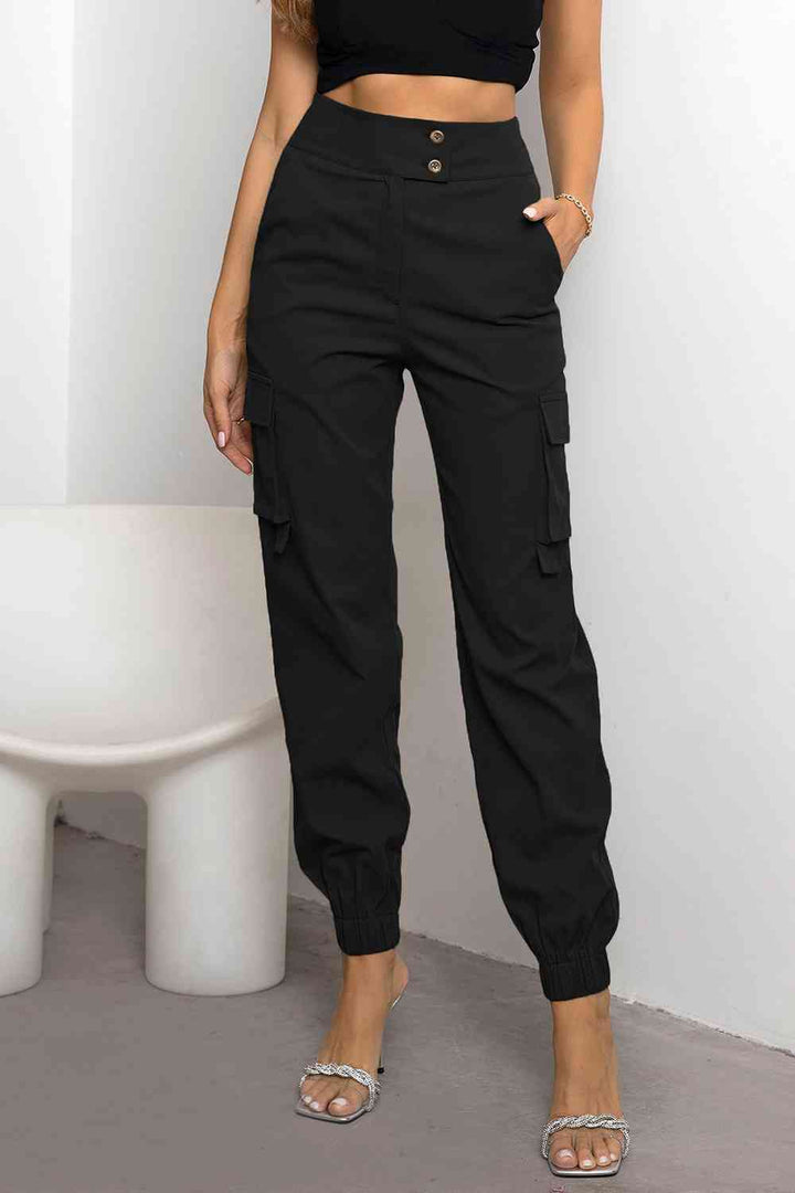 Trendy Women's Cargo Pants with High Waist and Straight Fit