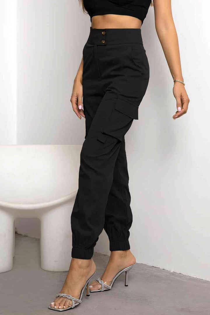 Trendy Women's Cargo Pants with High Waist and Straight Fit