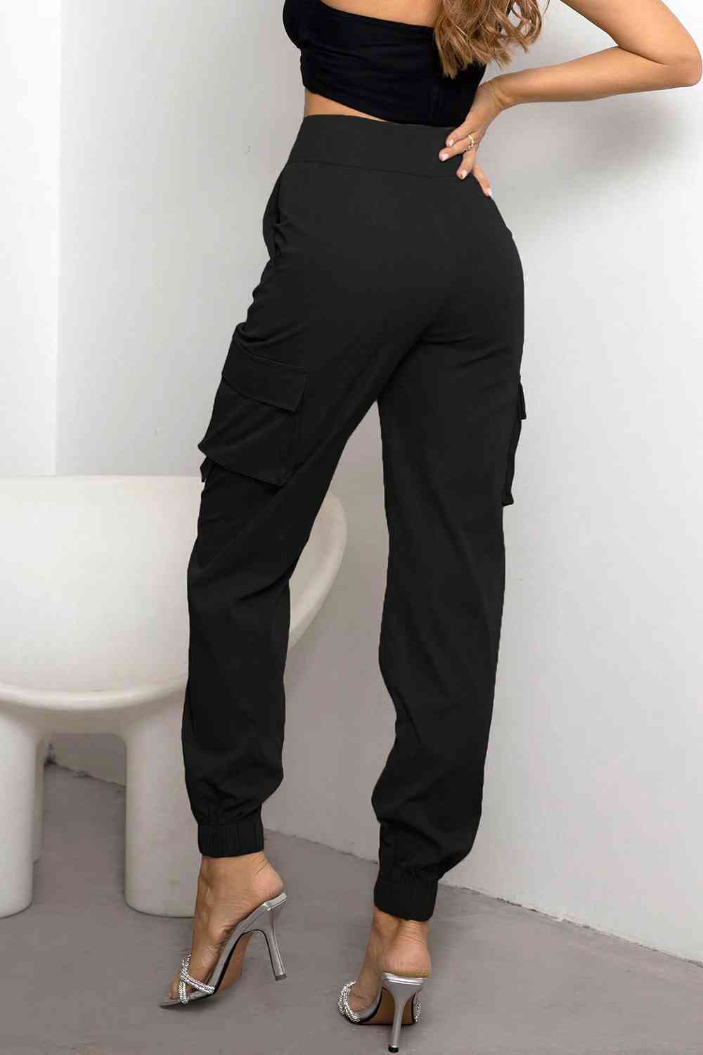 Trendy Women's Cargo Pants with High Waist and Straight Fit