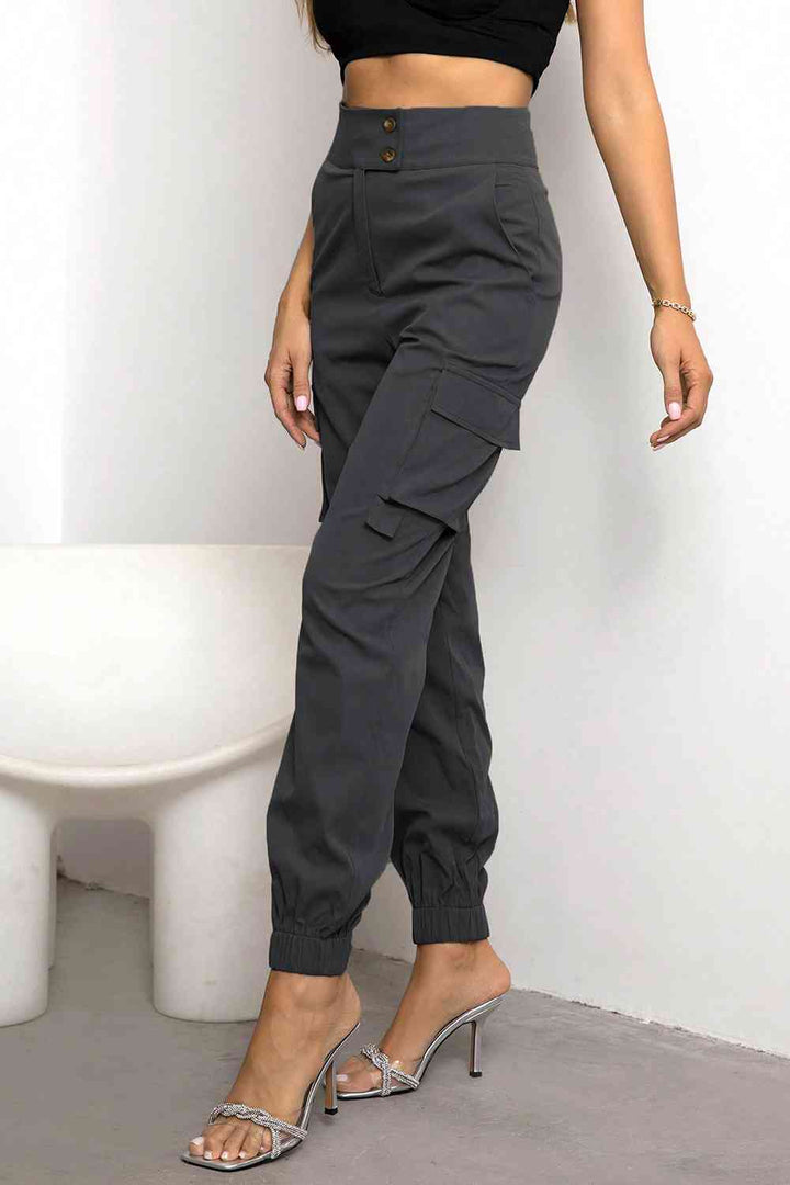 Trendy Women's Cargo Pants with High Waist and Straight Fit
