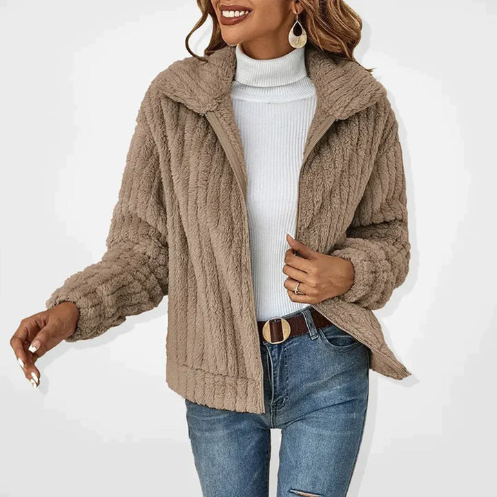 Warm Fleece Vest for Women with Zipper and Stand-Up Collar