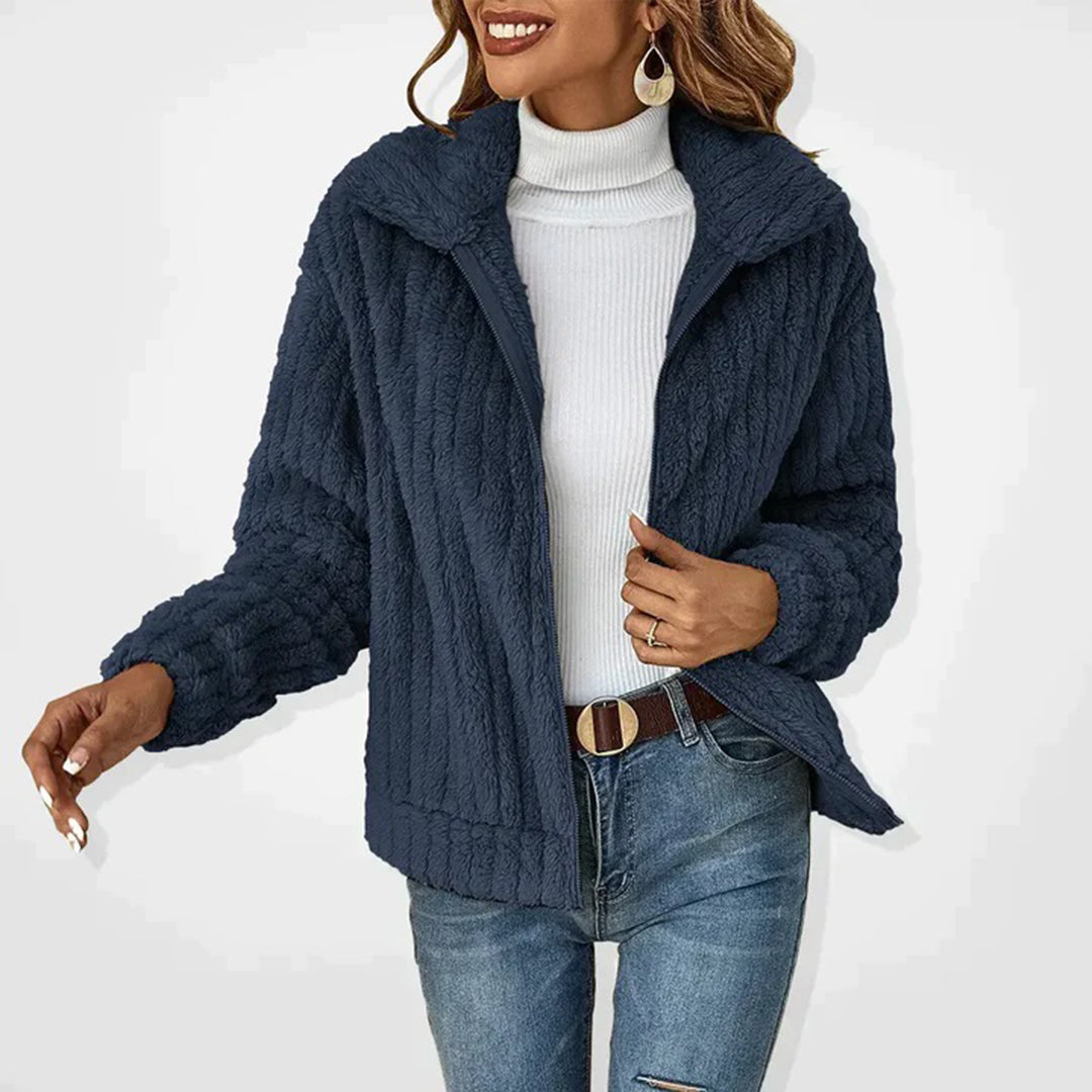 Warm Fleece Vest for Women with Zipper and Stand-Up Collar