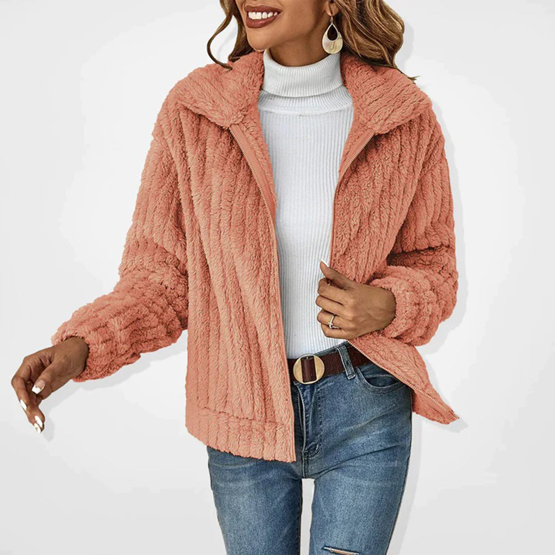 Warm Fleece Vest for Women with Zipper and Stand-Up Collar