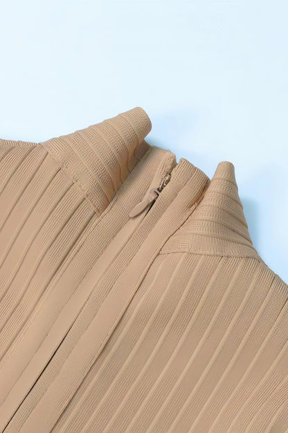 Halyn | Bandage Midijurk met Geribde Structuur
