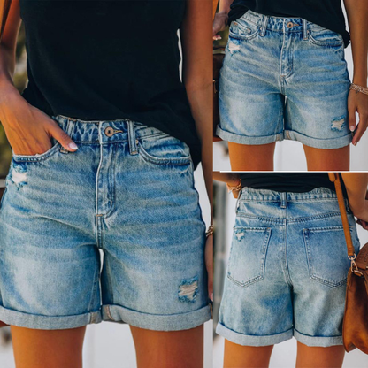 Comfortabel licht dames denim short