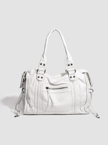 Trendy Luxe Dames Schoudertas met Rits Vakken