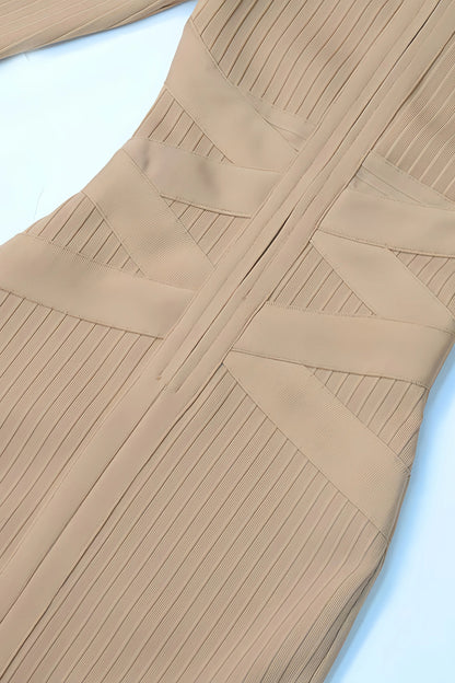 Halyn | Bandage Midijurk met Geribde Structuur