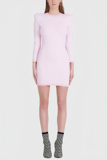 Heeva | Gebreide Bodycon Mini Jurk met Structuur