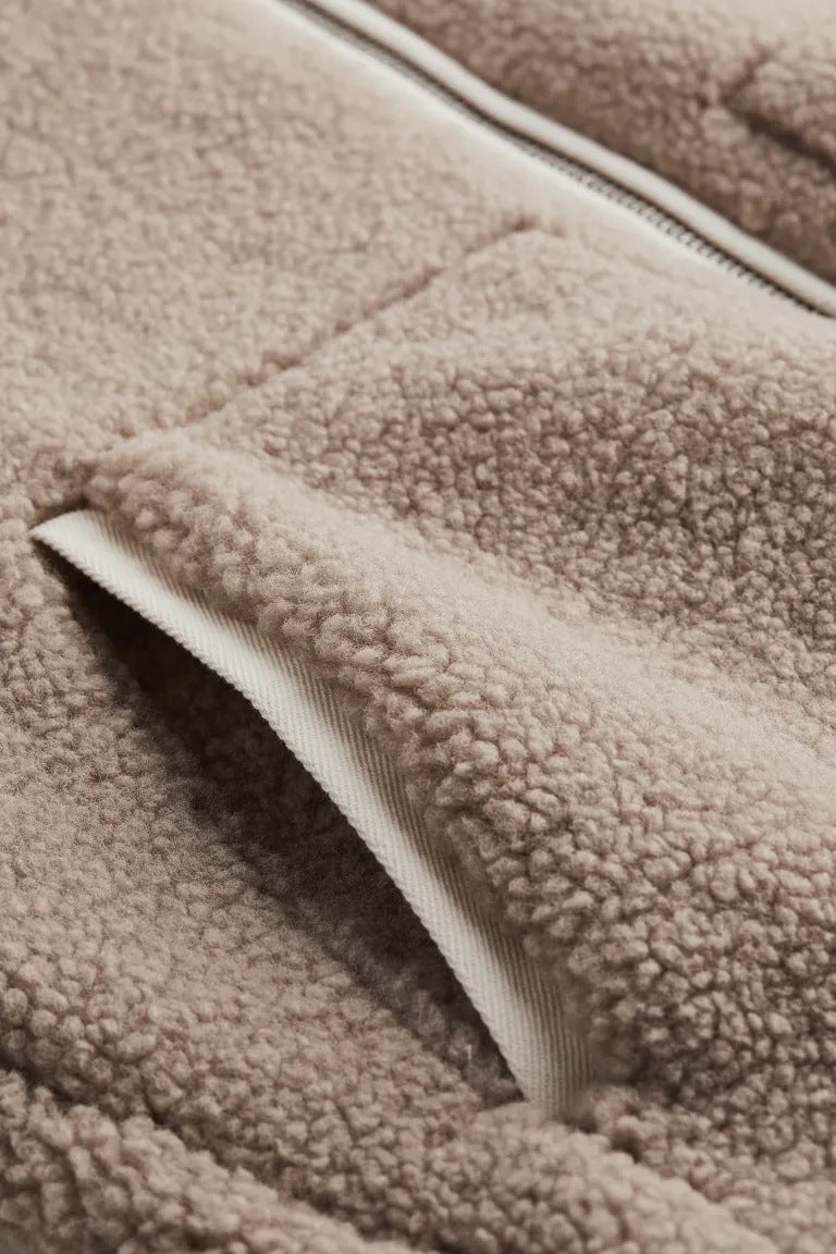 Warme oversized teddy dames jas met comfortabele zachte voering