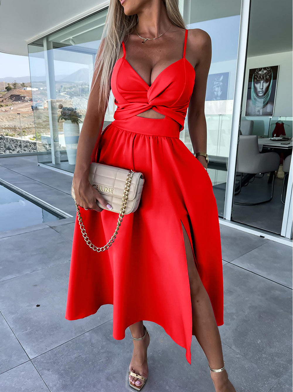 Grazia | Zomerse Cut-Out Midi Jurk met Split