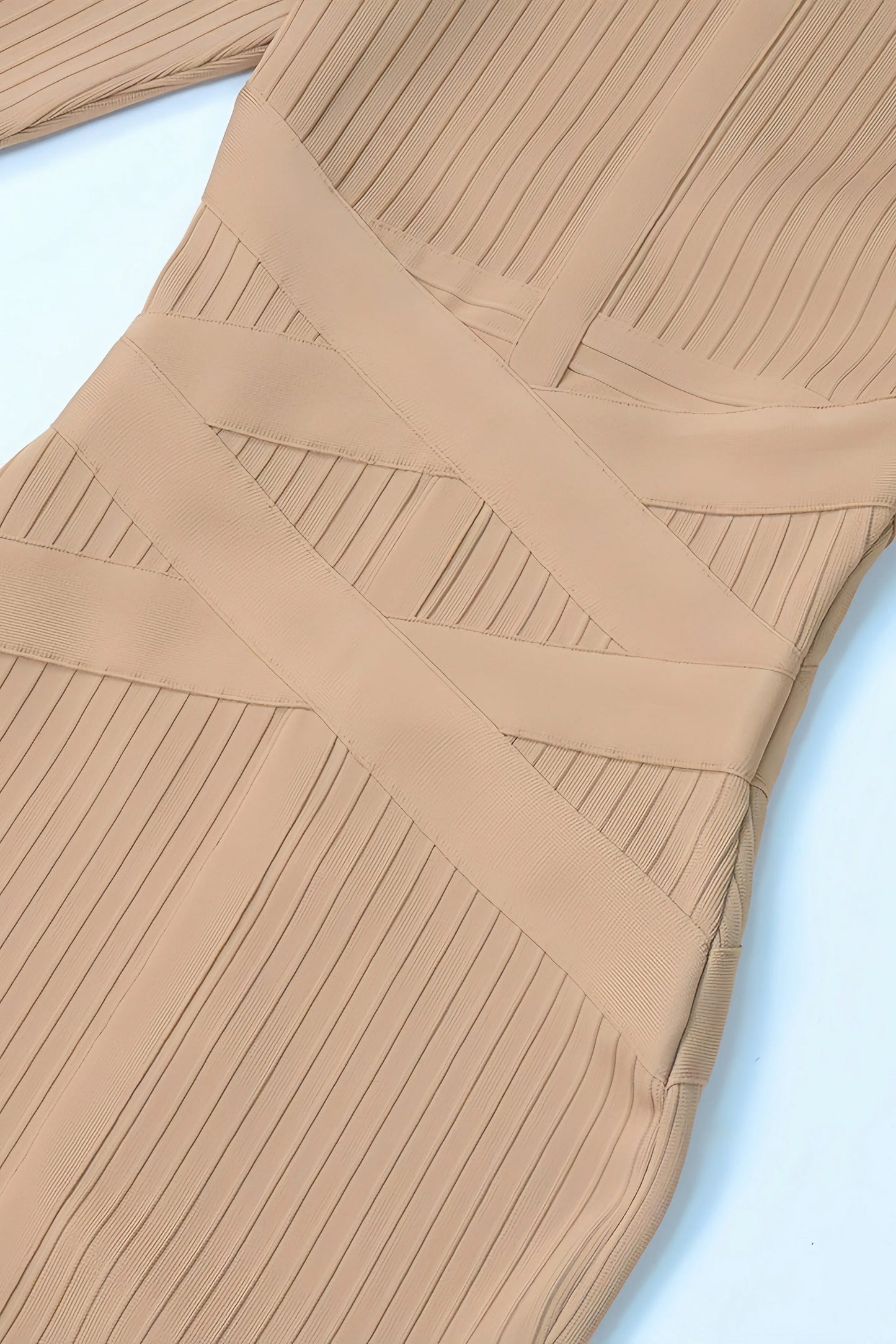 Halyn | Bandage Midijurk met Geribde Structuur