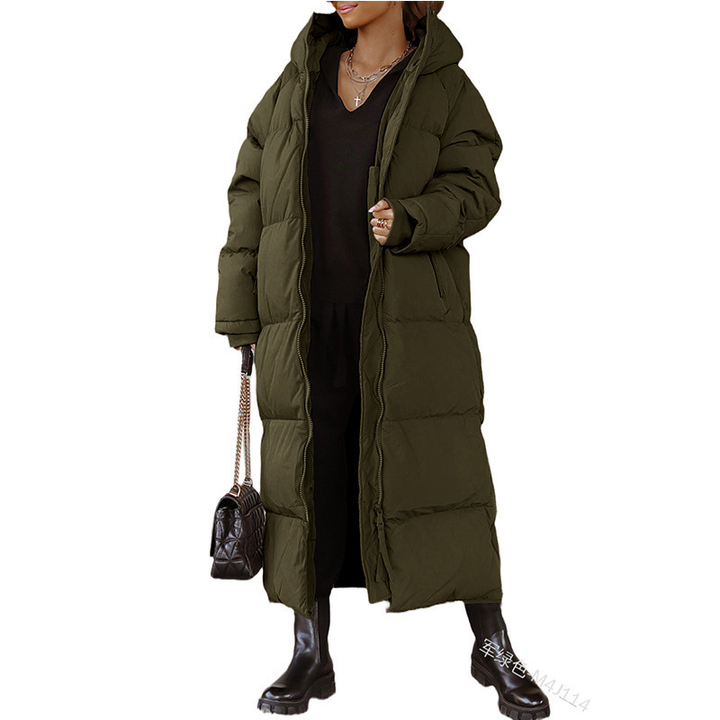 Winter Quilted Women's Puffer Jacket with Long Fit