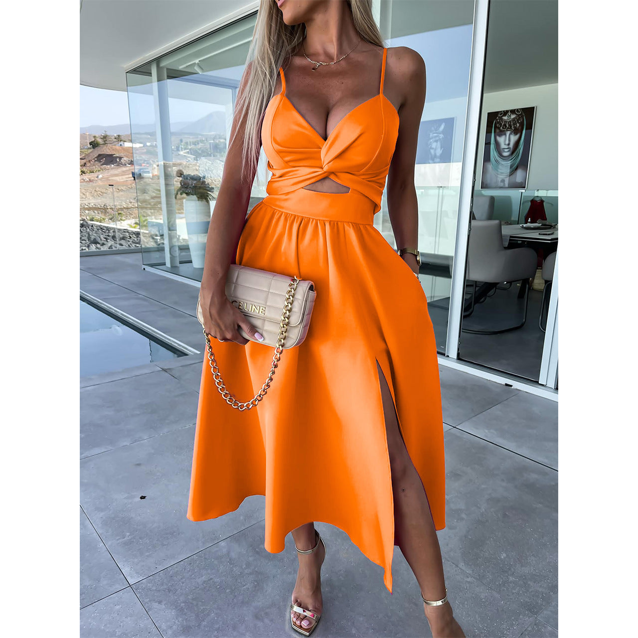 Grazia | Zomerse Cut-Out Midi Jurk met Split