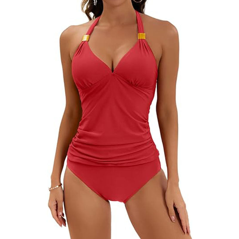 Alaina | Elegant Halter Tankini Set