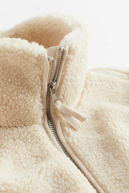 Warme oversized teddy dames jas met comfortabele zachte voering