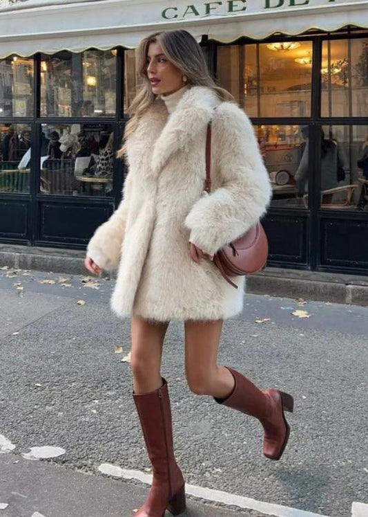 Luxe Warme Stijlvolle Dames Faux Fur Winterjas