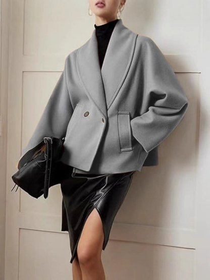 Chique Oversized Dames Mantel Jas met Sjaalkraag