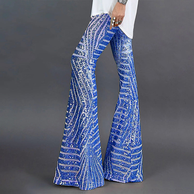 Glitter Dames Flared Paillettenbroek