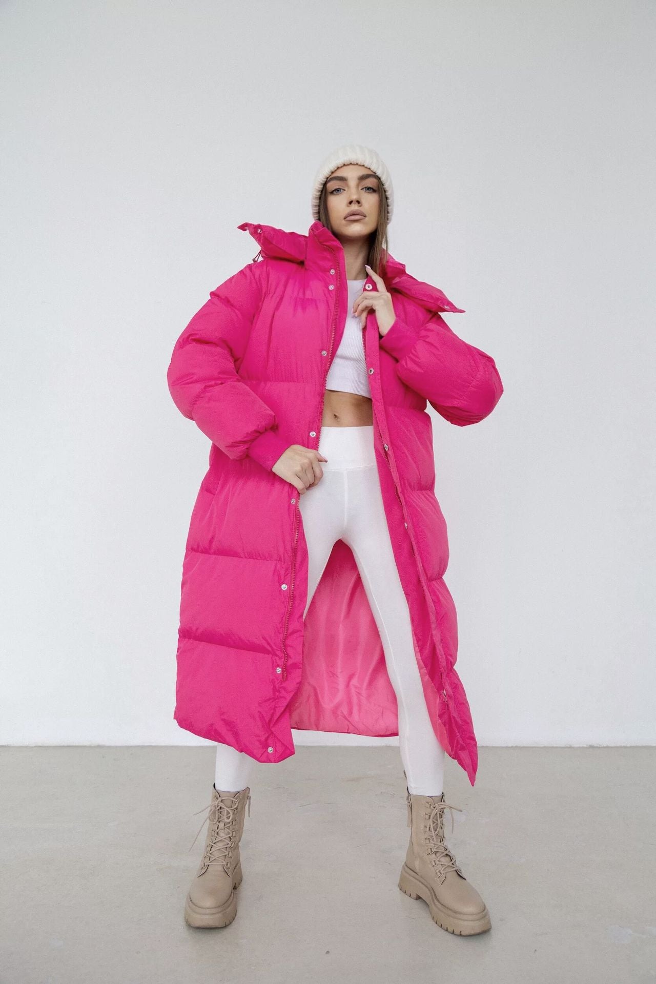 Warme Lange Dames Puffercoat Winterjas met Capuchon