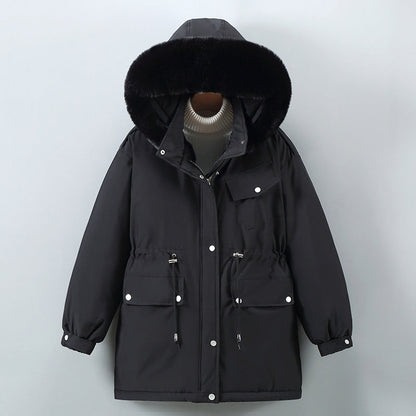Warme Luxe Dames Parka Jas met Capuchon en Bontkraag