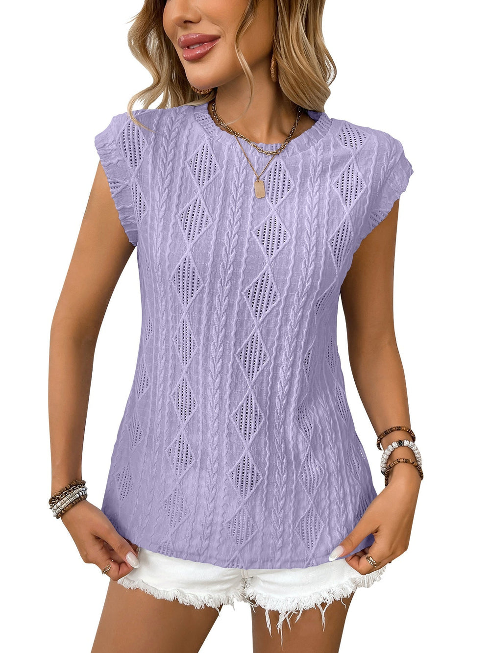 Dames Elegante Knit Top met Kabelstructuur en Losse Pasvorm