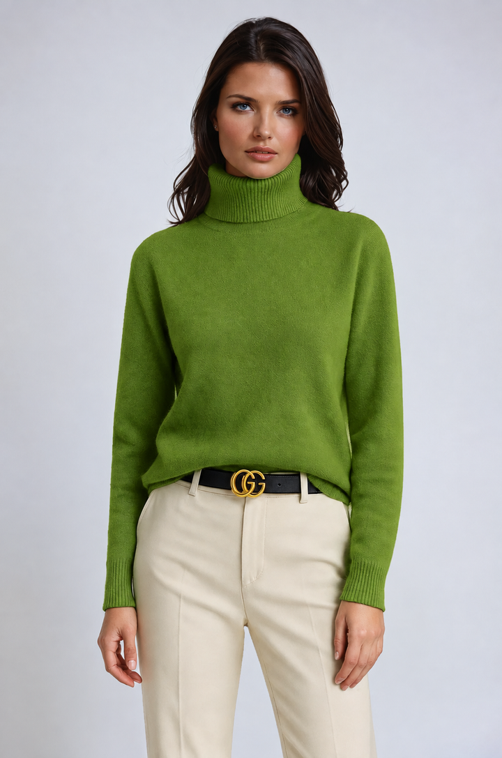 Women's Turtleneck Sweater with Comfortable Fit and Classic Knit