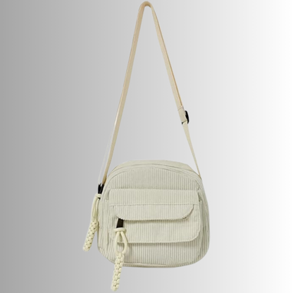 Geanna | Compacte Ribstof Schoudertas