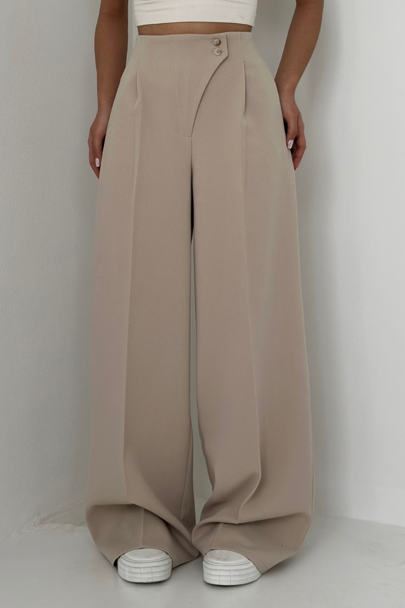 Elegante Hoge Taille Dames Pantalon met Wijde Pijpen