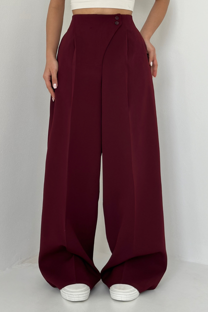 Elegante Hoge Taille Dames Pantalon met Wijde Pijpen