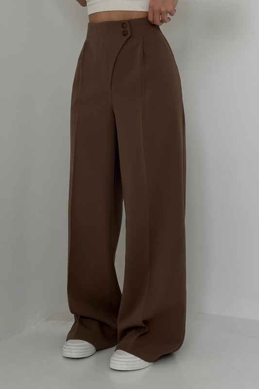 Elegante Hoge Taille Dames Pantalon met Wijde Pijpen