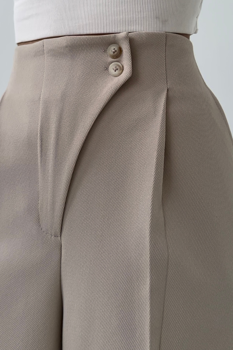 Elegante Hoge Taille Dames Pantalon met Wijde Pijpen