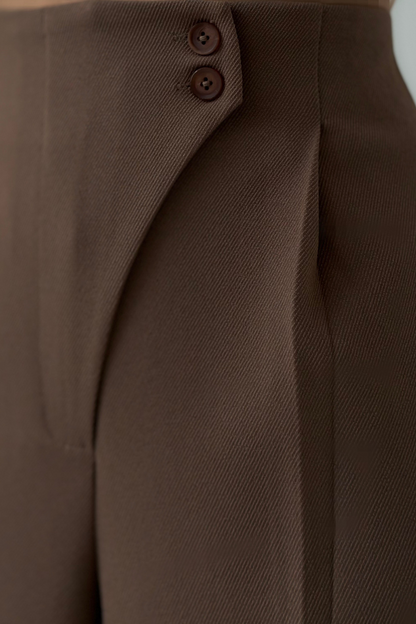 Elegante Hoge Taille Dames Pantalon met Wijde Pijpen