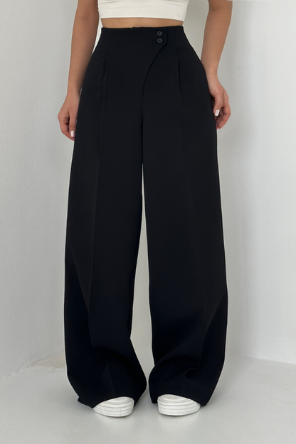 Elegante Hoge Taille Dames Pantalon met Wijde Pijpen