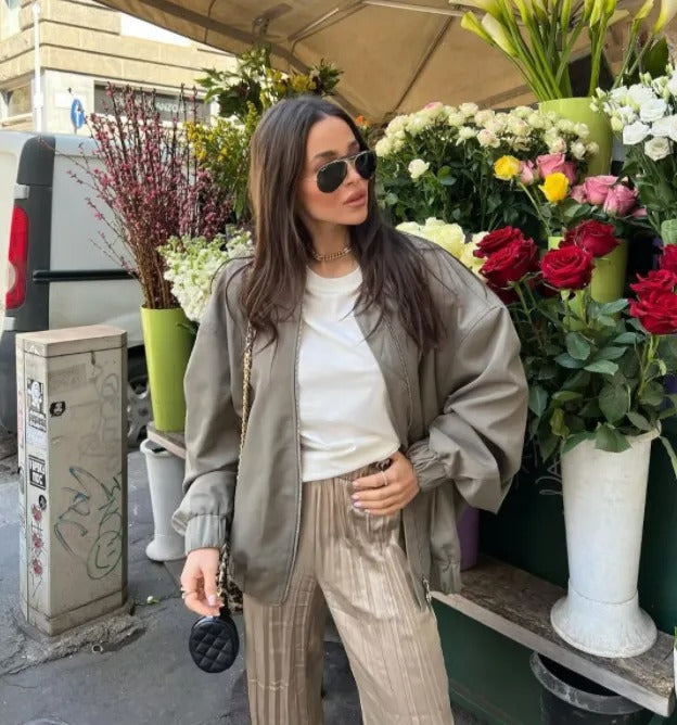 Lichtgewicht Oversized Dames Bomberjas met Rits