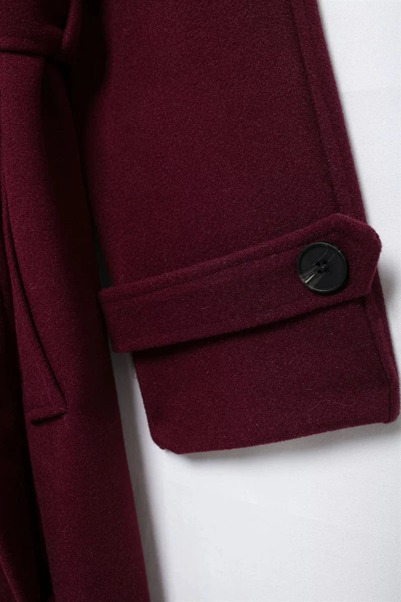 Leonie | Manteau long bordeaux élégant