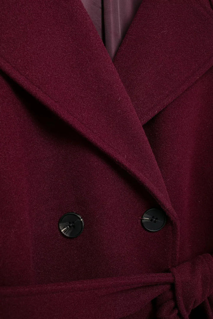 Leonie | Manteau long bordeaux élégant