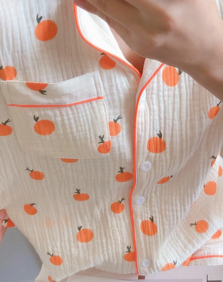 Katoenen Pyjama Set voor Dames met Bloemenprint