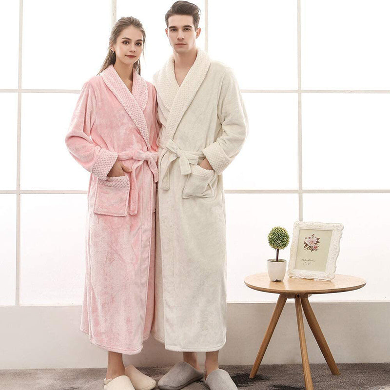Peignoir Teddy Unisexe Confortable avec Ceinture et Poches