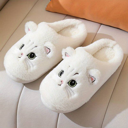 Warme Zachte Dames Pantoffels Met Schattige Kattenprint