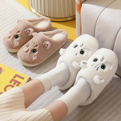 Warme Zachte Dames Pantoffels Met Schattige Kattenprint